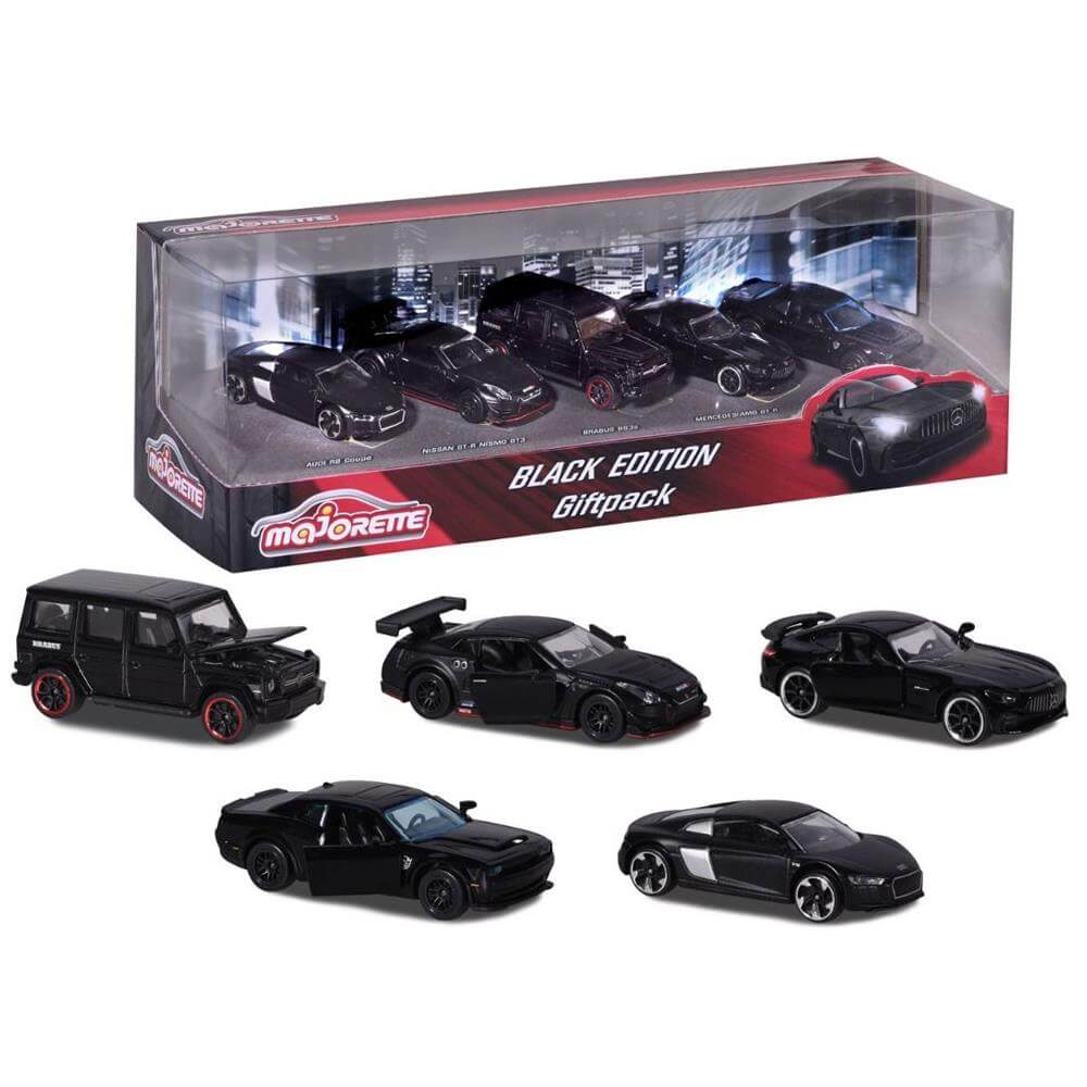Majorette Black 5 Toy Cars Pack